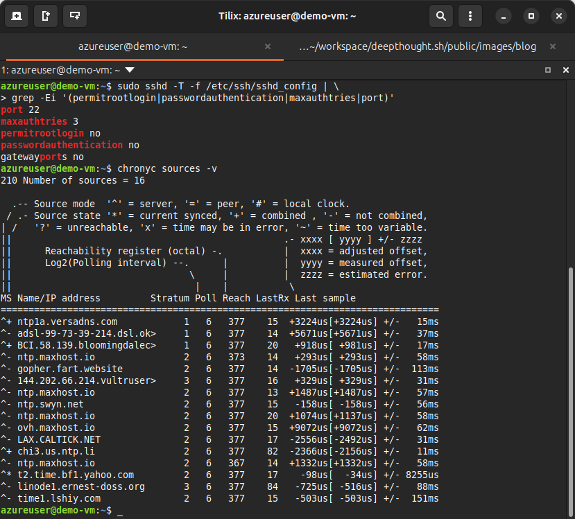 Terminal output of running make help